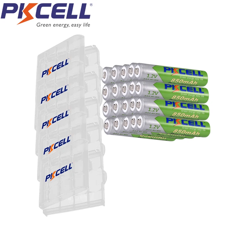 24 шт. PKCELL nimh AAA 850mah 1 2 V NIMH перезаряжаемые батареи aaa предзаряженная батарея более