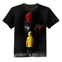 Новая футболка с 3D принтом Стивен Кинг это фильм Pennywise ужас клоун для мужчин и женщин
