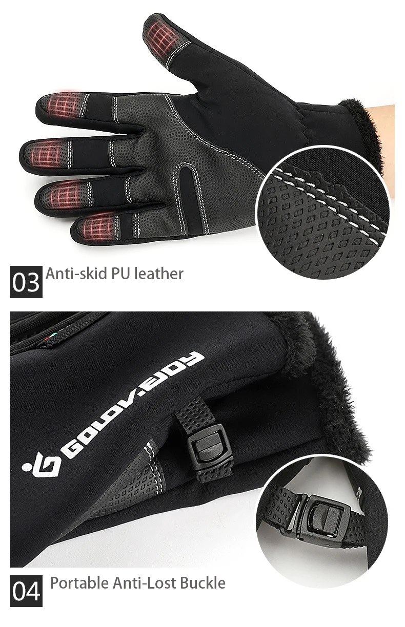 5 пальцев Touch Термальность лыжные перчатки Зимние флисовые Водонепроницаемый Сноуборд Снег мотоцикл Лыжный Спорт Перчатки Спортивной Audlt перчатки