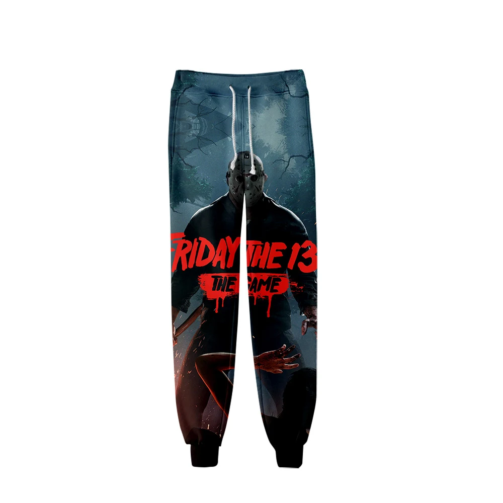 

2019 New fashion men's sweatpants Bloody movie Friday the 13th The Game 3D print pants men's casual loose feet pants xxs-4xl