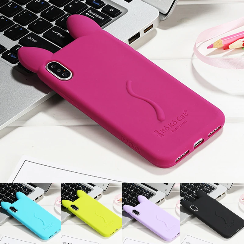 3D Mickey Mouse Ear cartoon Fashion koko Cat cute Case For iphone X 5.8&quot phone shell |