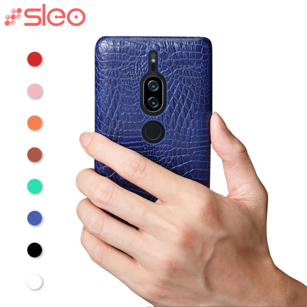 

SLEO For Sony Xperia XZ2 Premium Case Crocodile Pattern Hard Back Case for Sony Xperia XZ2 Premium PU Leather PC Hybrid Cases