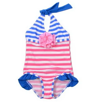 

2017 Girls 1Pc Striped/Dot Lovely Swimwear Swimsuit Baby Kids Bathers Bikini Tankini1-8Y Swim Sunsuit Bathing Beachwear