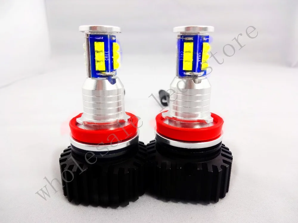 

2X 96W Led Marker Angel Eyes Bulbs case for BMW E92 H8  Error Free CREE-XTE- with mini fan Freeshipping GGG