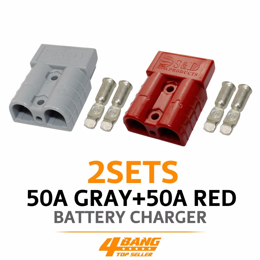 2pcs Gray and 2pcs Red 50AMP 600V Battery Exterior Wire 2pcs Gray and 2pcs Red 50AMP 600V Battery Exterior Wire
