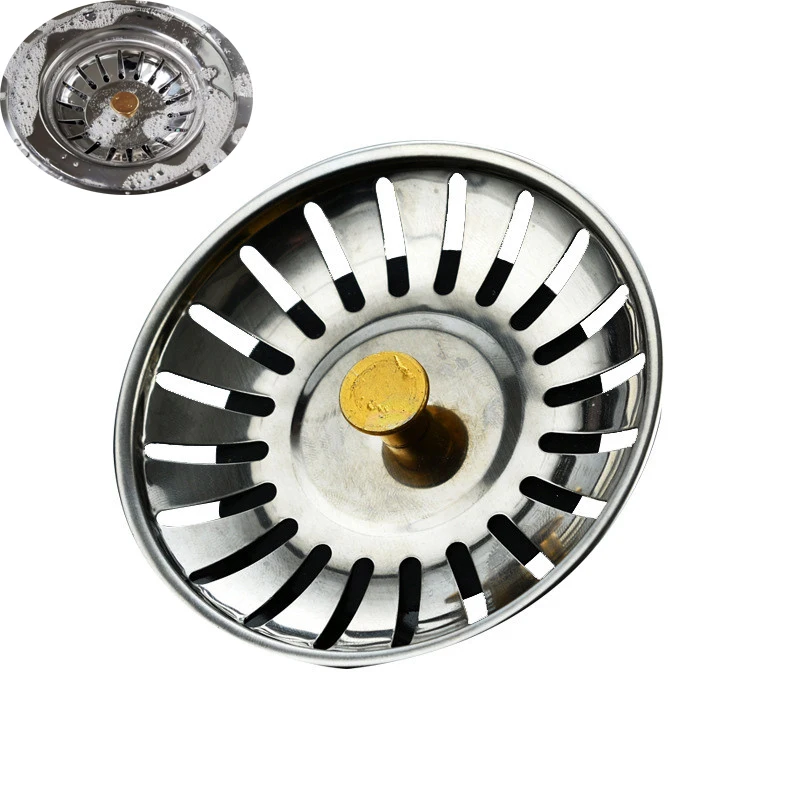 High Quality Stainless Steel Rubber Kitchen Sink Strainer Bathroom