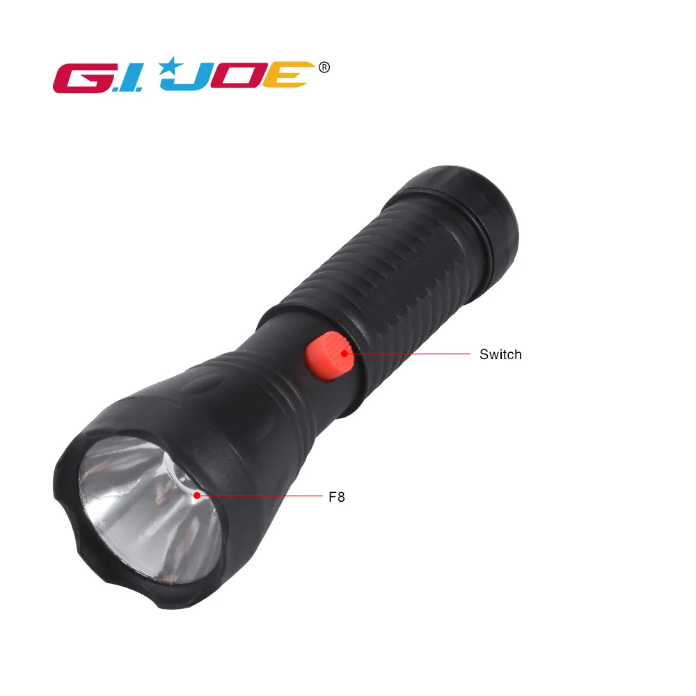

GIJOE 2019 new led mini tactical flashlight plastic led torch f8 bulb use 3*AAA battery waterproof emergency light flash lamp