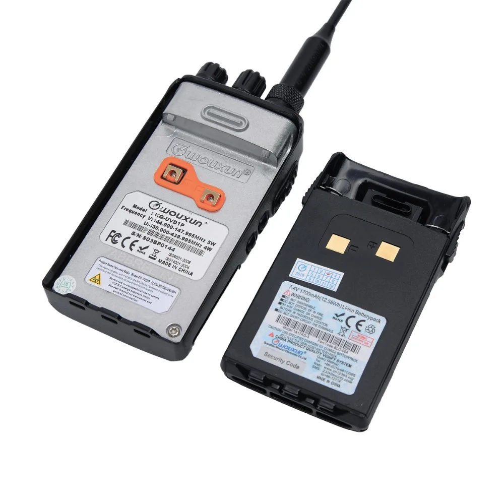 WOUXUN KG UVD1P VHF UHF двухдиапазонный двойной дисплей 1700 мАч аккумулятор классический