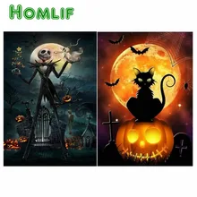 Eigen фото на заказ алмазная живопись вышивка крестиком подарки на Рождество Хэллоуин Кошка Луна hibah домашний декор pintura diamante ponto cruz