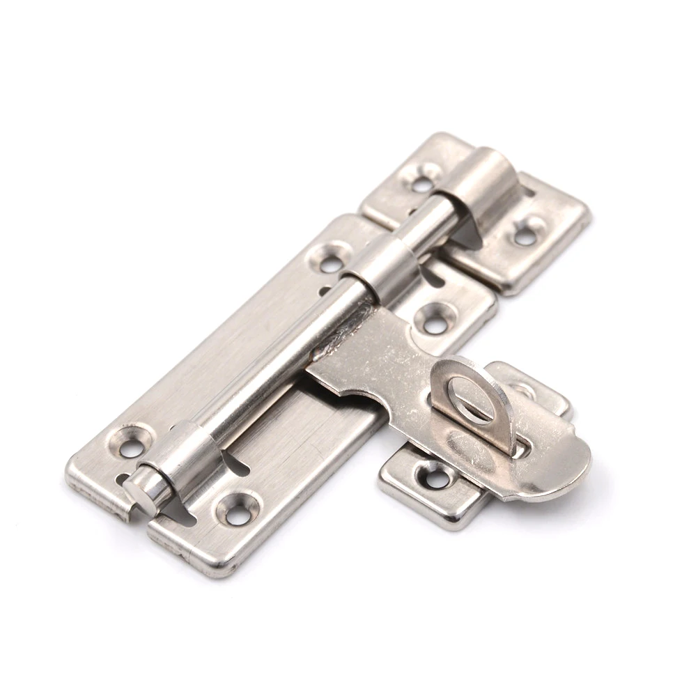 Stainless Steel Hardware Door Lock Barrel Bolt Latch Padlock Clasp Set