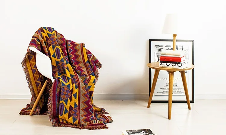 Винтаж Bohimian Стиль тканые мягкий диван одеяла, покрывала диван крышка чехол для стула, стола крышка картина из 5 частей 180x220 см