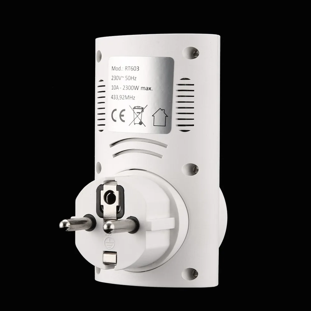 

Wireless Smart Remote Control Socket Home Light Switch Plug 50Hz 10A 2300W 433.93 MHz Power Outlet Socket EU Plug
