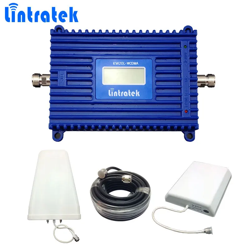 

Lintratek W-CDMA 2100mhz Signal Booster 70db 3G Mobile Phone Signal Repeater UMTS 2100 LCD Display 3G Booster with 3G Antenna