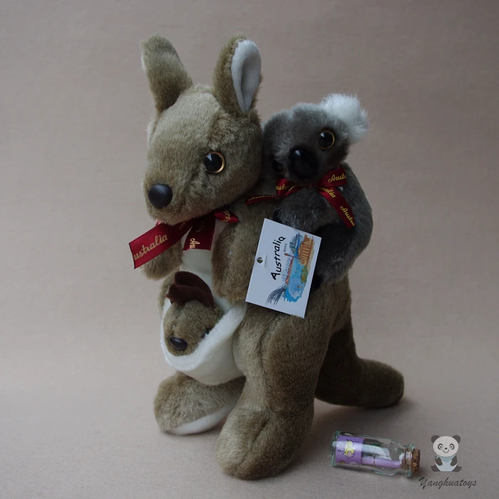 

Plush Toys Australian Mother And Son Kangaroo Doll Back Koala Dolls Children Toy Gift
