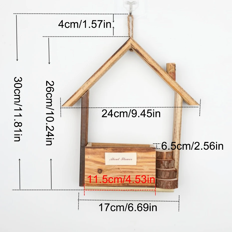 Настенный деревянный цветочный горшок, креативные пасторальные мясистые цветочные горшки, маленький домик, цветочная корзина, украшение для дома, гостиной, стены