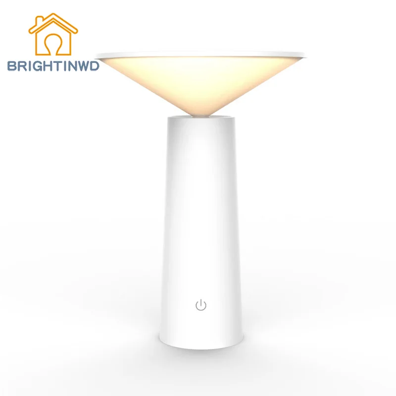 

BRIGHTINWD Reading Table Lamp Eye Protection LED Warm White Light Three Speed Touch ABS Creative Modern USB Charging Night Light
