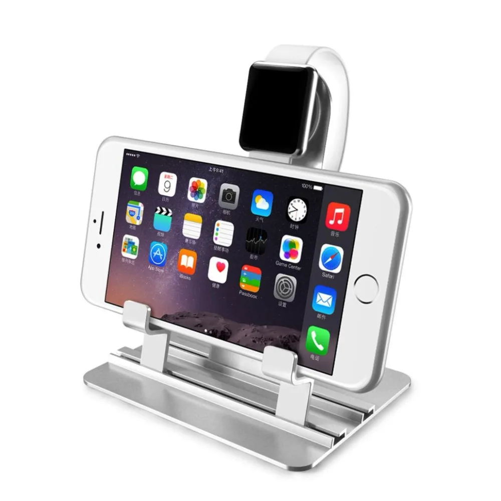 SZYSGSD зарядная док-станция держатель Подставка для Apple watch алюминиевый сплав держатель телефона для iPhone x для samsung S9+ Настольный держатель