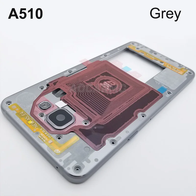 Aocarmo Замена средняя рамка Корпус Шасси с кнопками SIM лоток для samsung A5() A510 A510F - Цвет: Серый