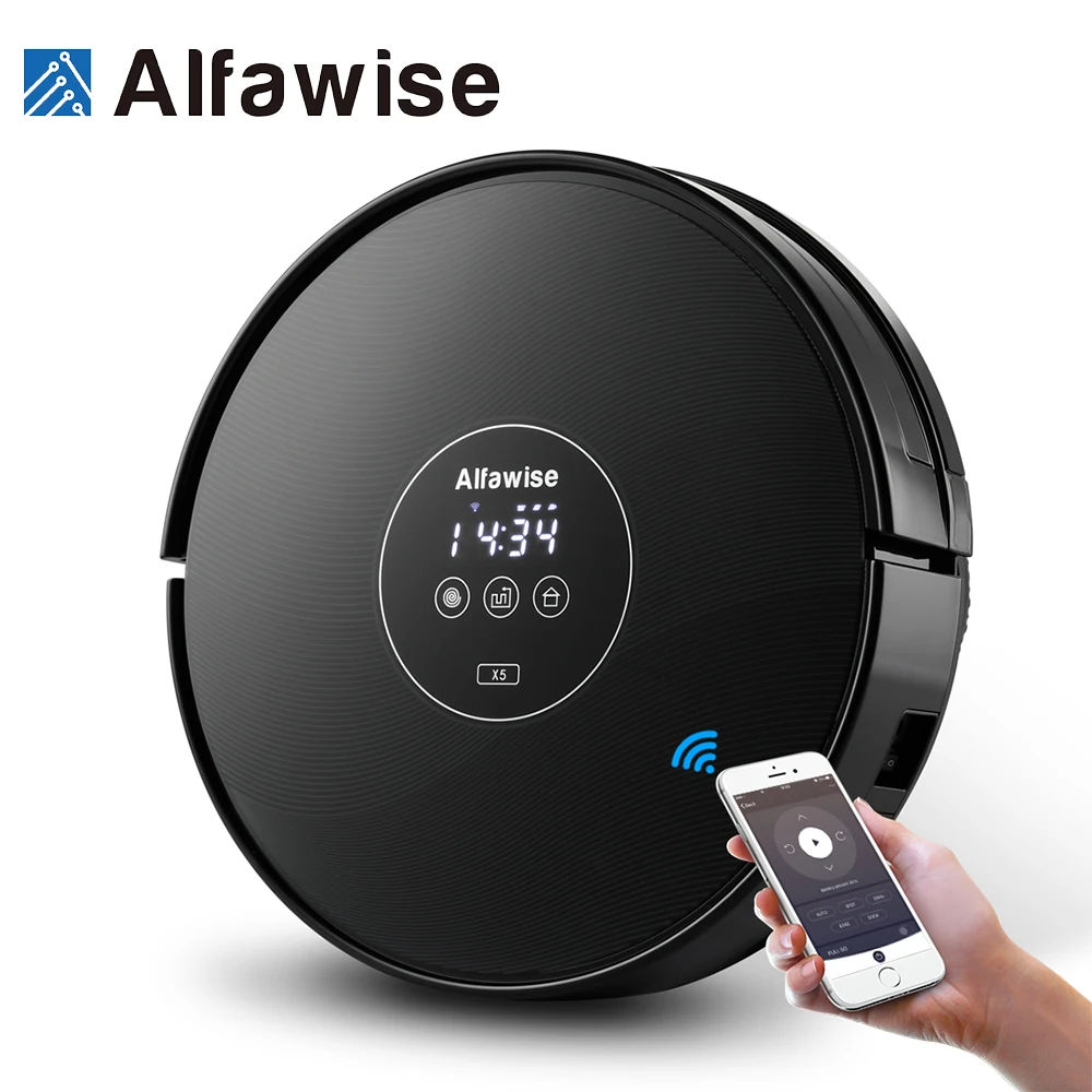 Alfawise X5 роботизированной Пылесосы для автомобиля 1000 PA Сильный всасывания Alexa
