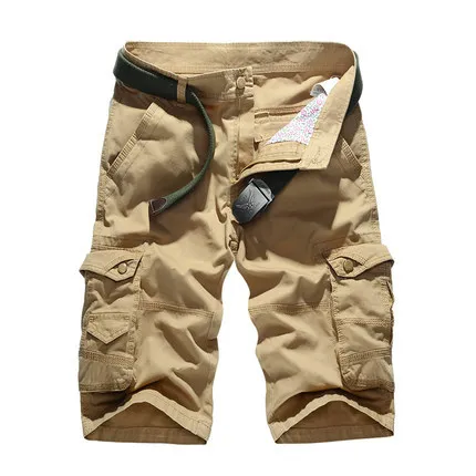 Yellow soil Летние Новые повседневные хлопковые Pantalon Corto свободные мужские шорты Карго хорошего качества 1580 - Цвет: Yellow soil