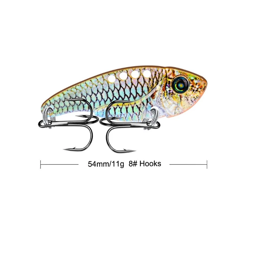 1 шт. Металлические VIB приманки 54 мм 11 г яркие вибрации ложка приманка рыболовная приманка на окуня искусственная жесткая Приманка в виде цикады VIB приманка 3D глаза