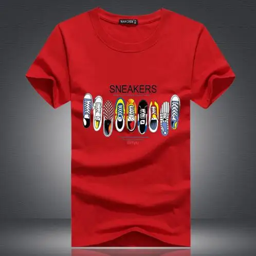 Новая модная брендовая мужская одежда большого размера, однотонная Приталенная футболка с рукавом, Мужская хлопковая футболка, повседневные футболки S-5XL - Цвет: Красный