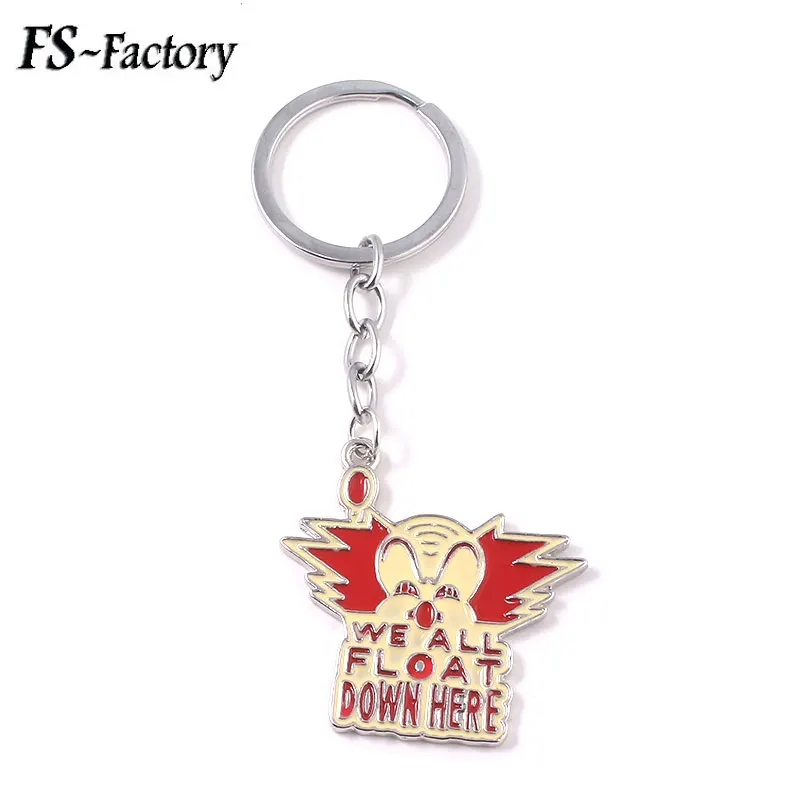 

Wholesale Moive It Keychain Stephen King's It We all float down here Pennywise Joker Key Chain Personalized Car Keyring Jewelry