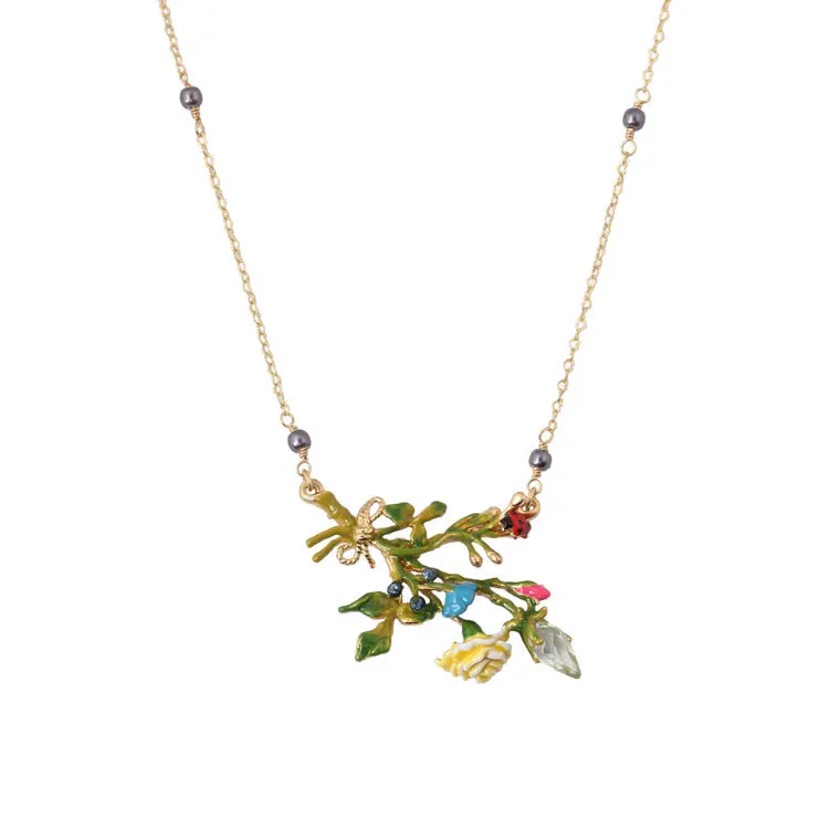 

Dyxytwe women elegant plant series Enamel glaze women necklace