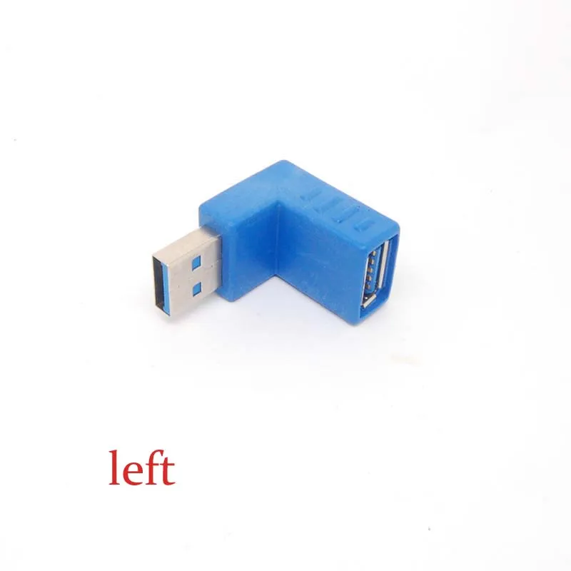 10 قطعة usb3.0 وذكر إلى أنثى تمديد كابل 90 درجة يسار زاوية قابس مهايئ