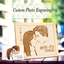 Baby Shower Хэллоуин лазерной гравировкой Свадебные Семья фото гравировка Рамки Дерево картина подарок маме персонализированное, дерево