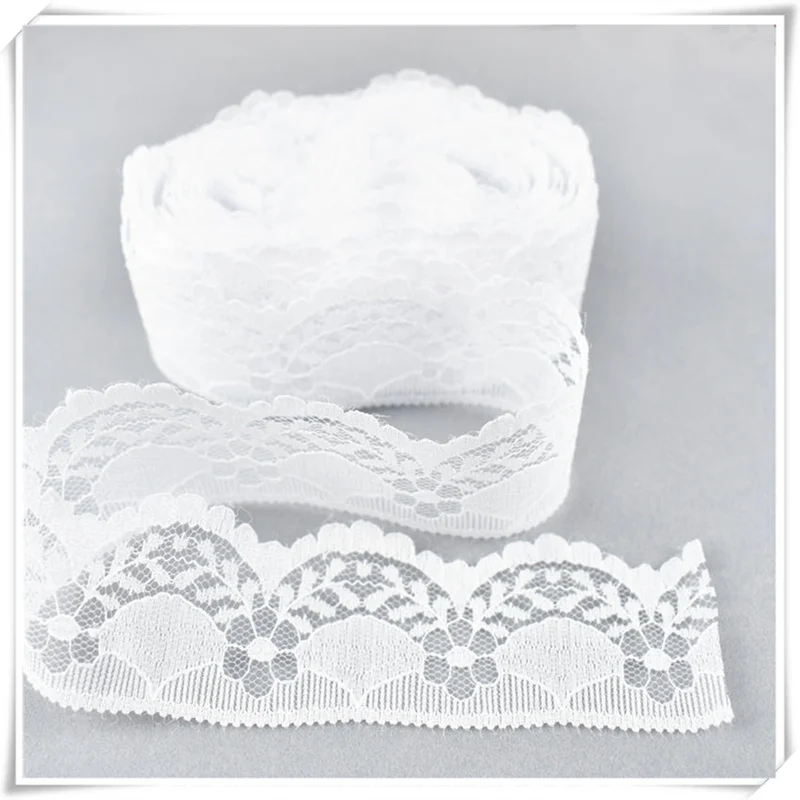 

10yards White African lace fabric 40MM Lace Ribbon Bilateral Handicrafts Embroidered Net Lace Trim DIY Sewing Skirt Accessories