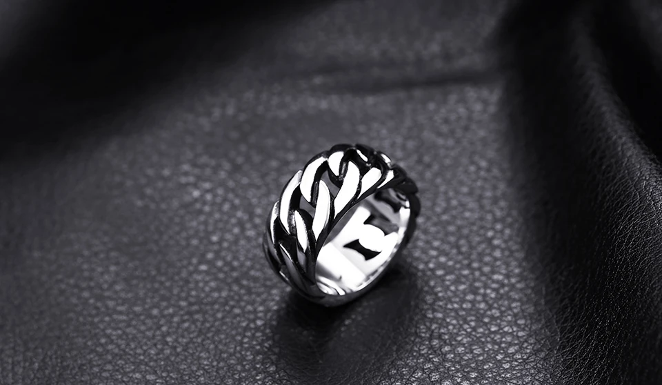 Стальное солдатское титановое стальное готическое кольцо-цепочка индивидуальное ретро кольцо для мужчин кольцо из нержавеющей стали ювелирные изделия