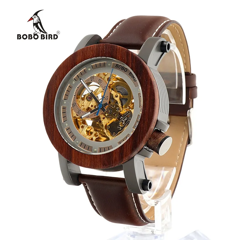 Prix pour Bobobird k12 rouge bois de santal et exposés en acier mécanique montre vintage bronze squelette horloge mâle antique steampunk casual automatique Prix pour Bobobird k12 rouge bois de santal et exposés en acier mécanique montre vintage bronze squelette horloge mâle antique steampunk casual automatique