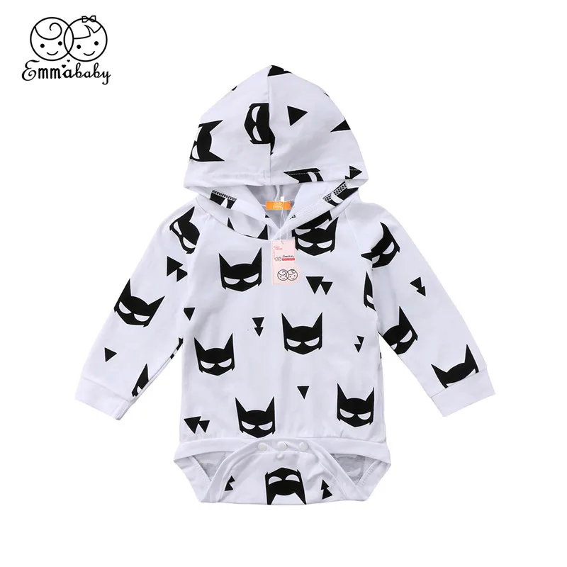 

Cartoon Batman Print Bodysuit For Boys Girls 2018 Casual Newborn Baby Boy Girl Cotton Bodysuit Long Sleeve Jumpsuit Baby Clothes