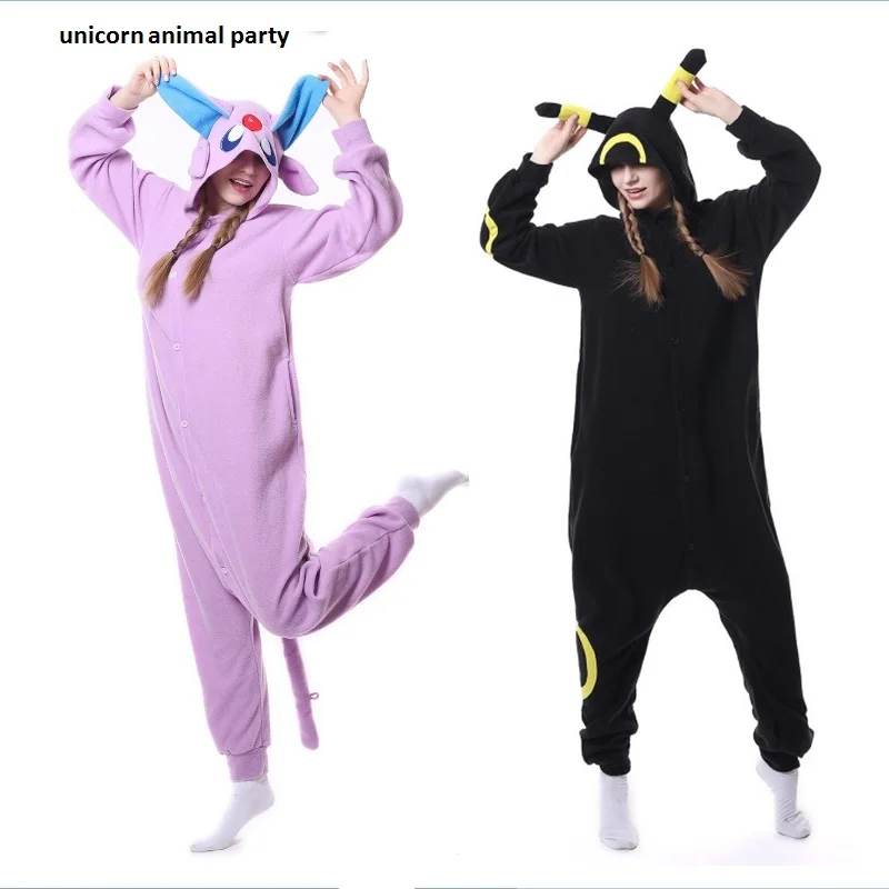 Kigurumi Cosplay Adulto Anime Cartoon Animale Costume Siamesi Pigiama Nero Umbreon Party Femmina Maschio