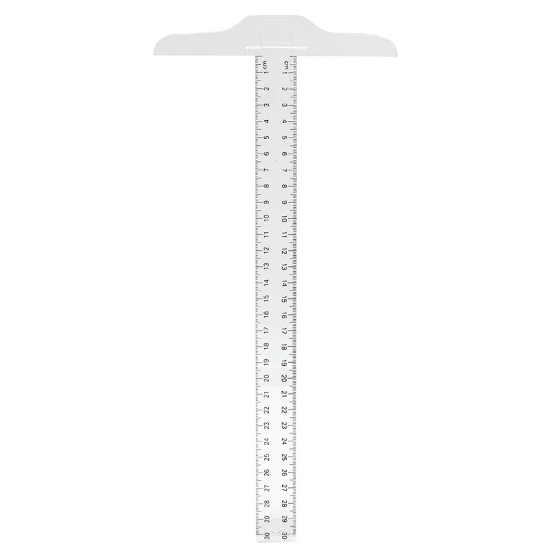 

Best Price 12" 30cm Plastic T Shape Ruler Clear Transparent Measurements Straight Ruler Measure Tool for Painting DIY Craft