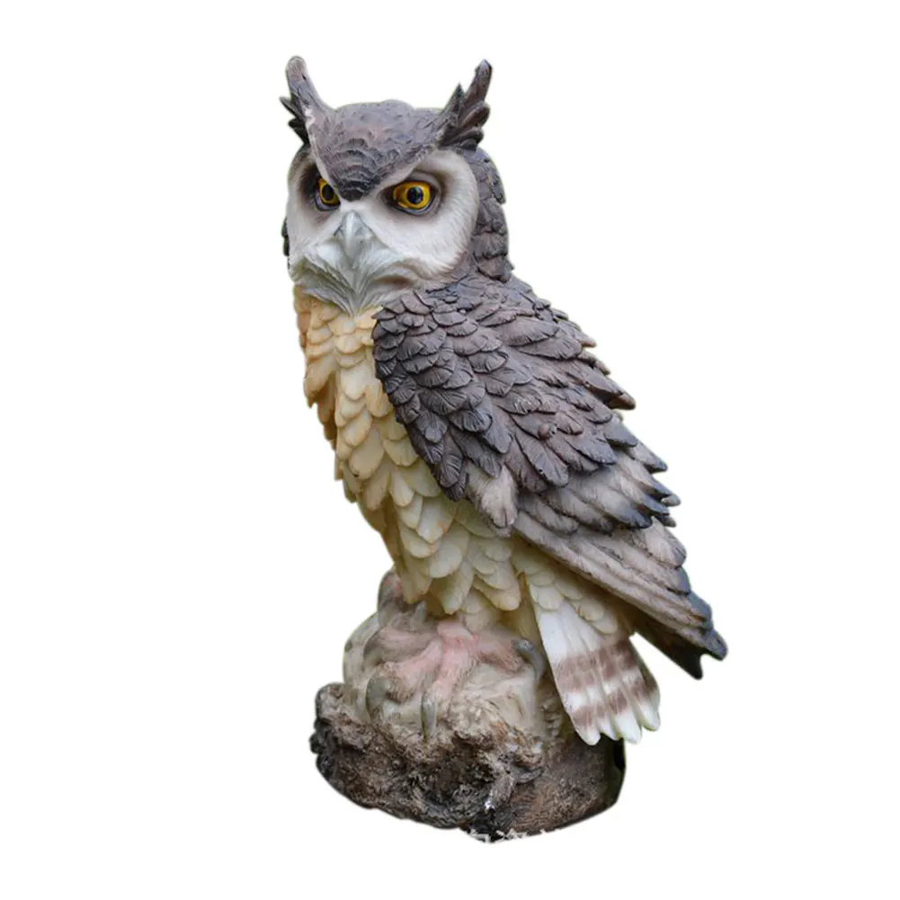 

Lifelike Ornament Art Craft Cute Outdoor Owl Shape Home Garden Figurine Anti-bird Indoor Resin Decoration Desktop Collection