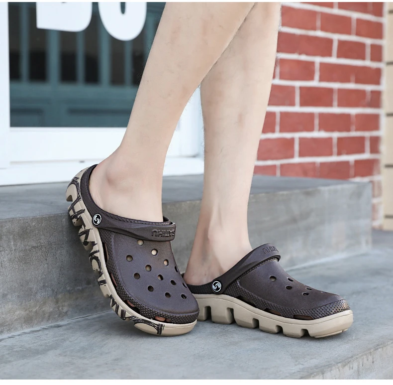 SERENE Brand Croc Summer Casual Sandals New Man Aqua Clog Slipper Hot Male Band Sandalias Swimming Shoe Ocean Beach Garden Shoes (17)