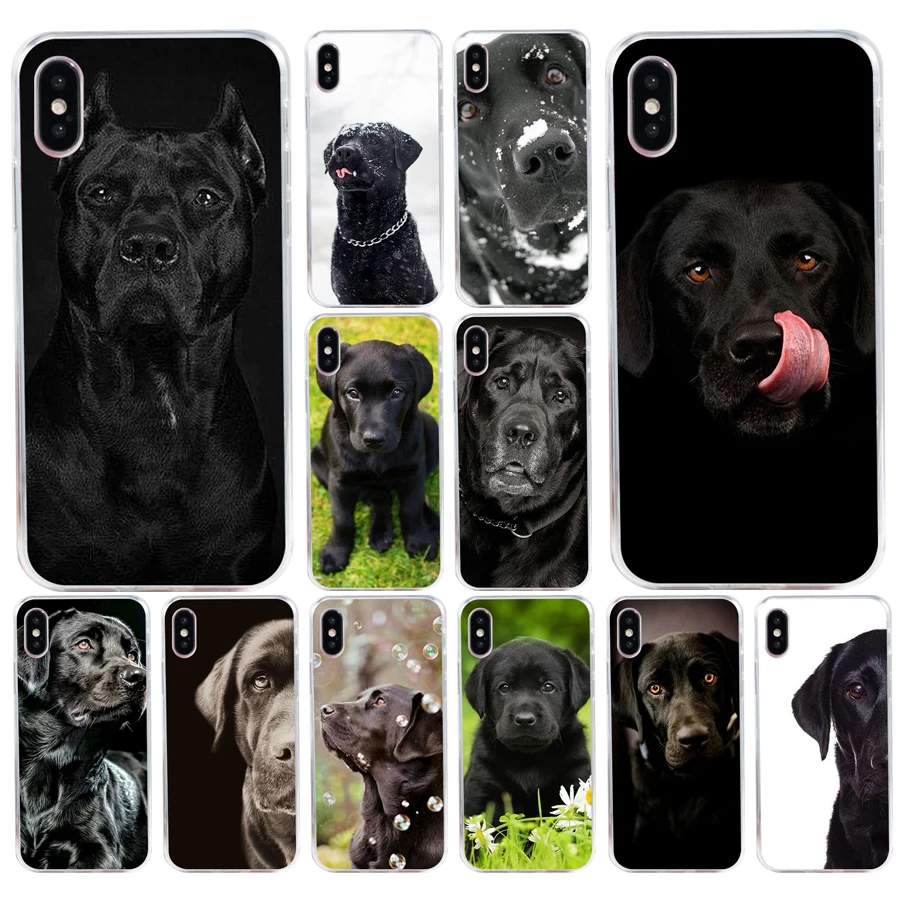 50A Black Lab Labrador puppy Dog Soft Silicone Tpu Cover phone Case for