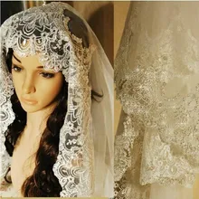 3 метра белая слоновая кость Соборная свадебная фата длинная кружевная кромка свадебная вуаль свадебные аксессуары невесты Мантилья свадебная вуаль
