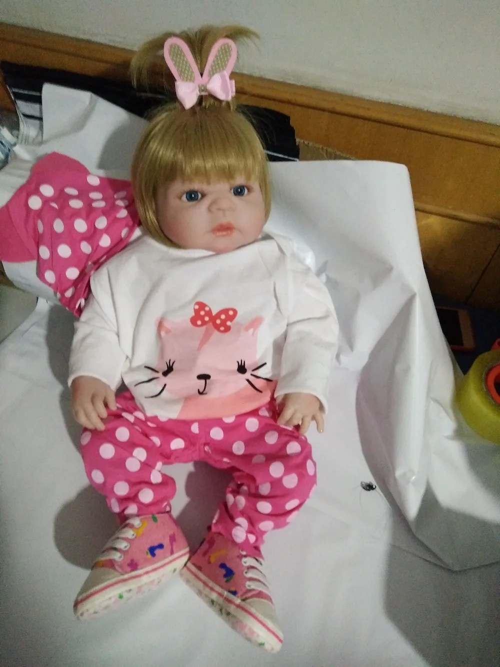 

New Arrival 23'' 57cm Reborn Girl Doll Realista Full Silicone Body Lifelike Baby Doll Toys For Kids Child Bedtime Play Xmas Gift