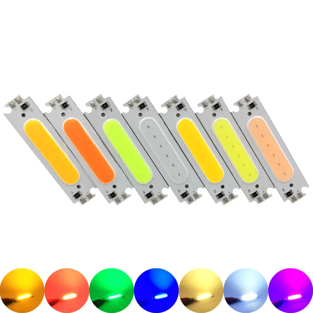 

10PCS 60*15mm 2.36in COB Bulb 12V 2W LED Chip On Board Light Source for Vehicle Boat Auto Car Work Lamp Table Home Lighting DIY