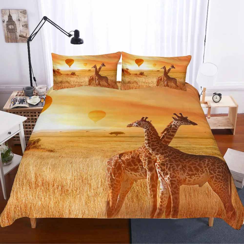 

3D print Bedding set Giraffe snuggle/cuddle kids'/lovers' gift Duvet cover set Home Textiles