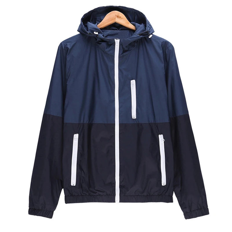 Xizilang Mens Spring Running Thin Jacket Waterproof Windbreaker Light Weight Windproof Outdoor Sports with Front-Zip | Спорт и