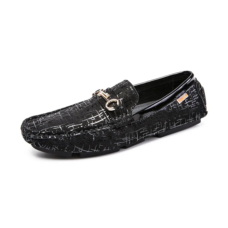 Мужские мокасины из натуральной кожи, мужская повседневная обувь, люксовый бренд, мужские лоферы, Мокасины, дышащие слипоны, черная обувь для вождения - Цвет: SYXY-801-black