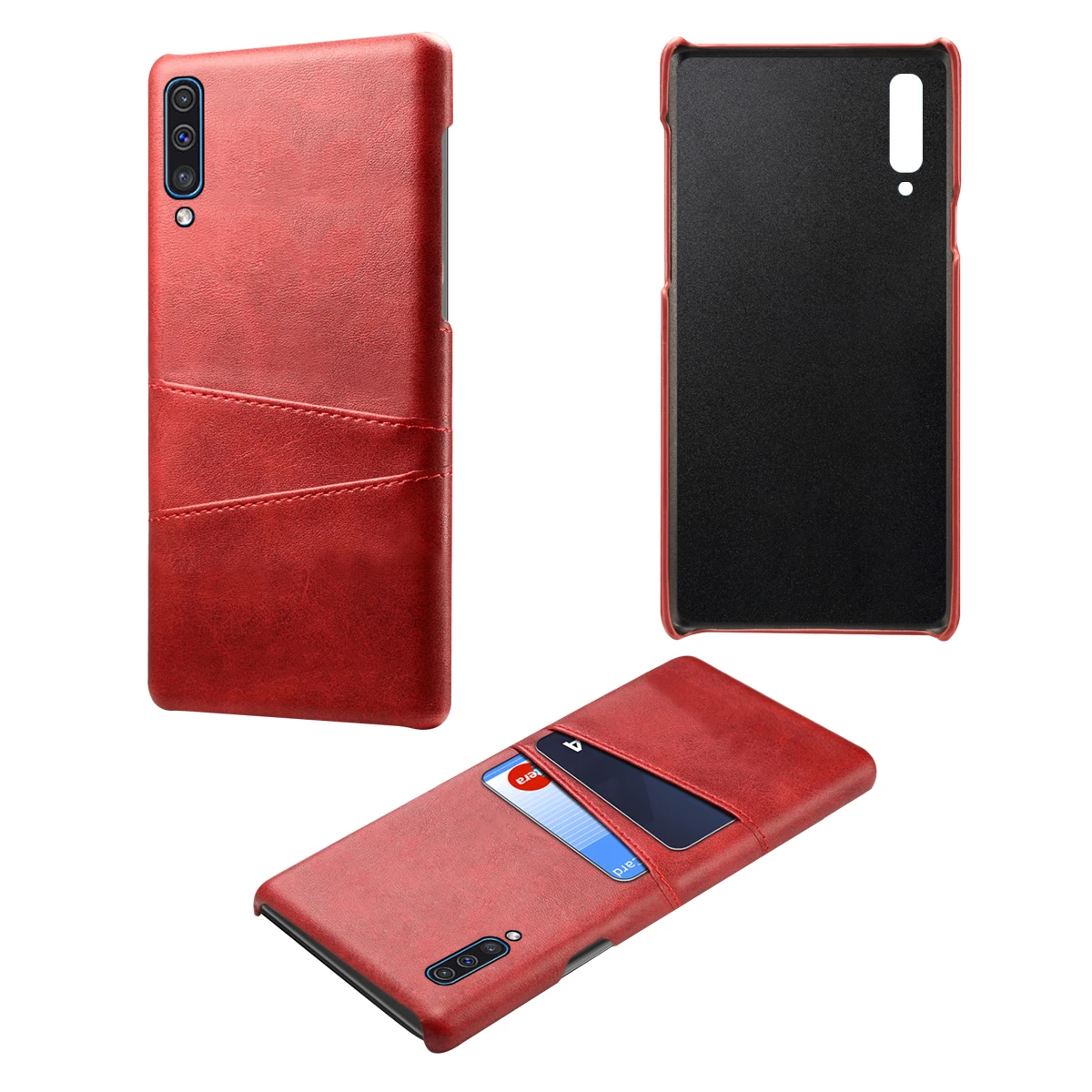 Retro PU Leather Card Slots Wallet Case For Samsung Galaxy A80 A60 A50 A40 A30 A20 A10 Matte Hard PC Back Cover A20e |