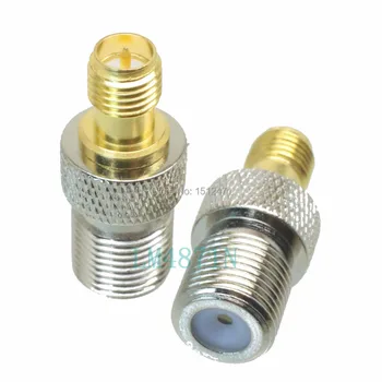 

10pcs Adapter converter F TV female jack to RP*SMA female plug pin RF COAXIAL