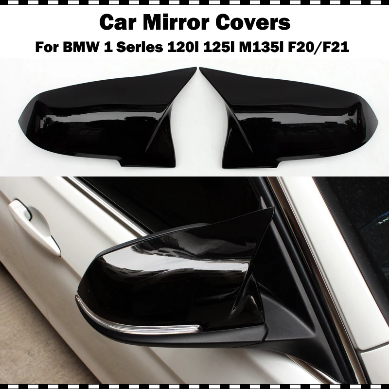 

F20 Plastic Mirror cover For BMW 1 Series Hatchback 120i 125i M135i M140i 2012-2018 year F21 Gloss Black rear mirror cap replace