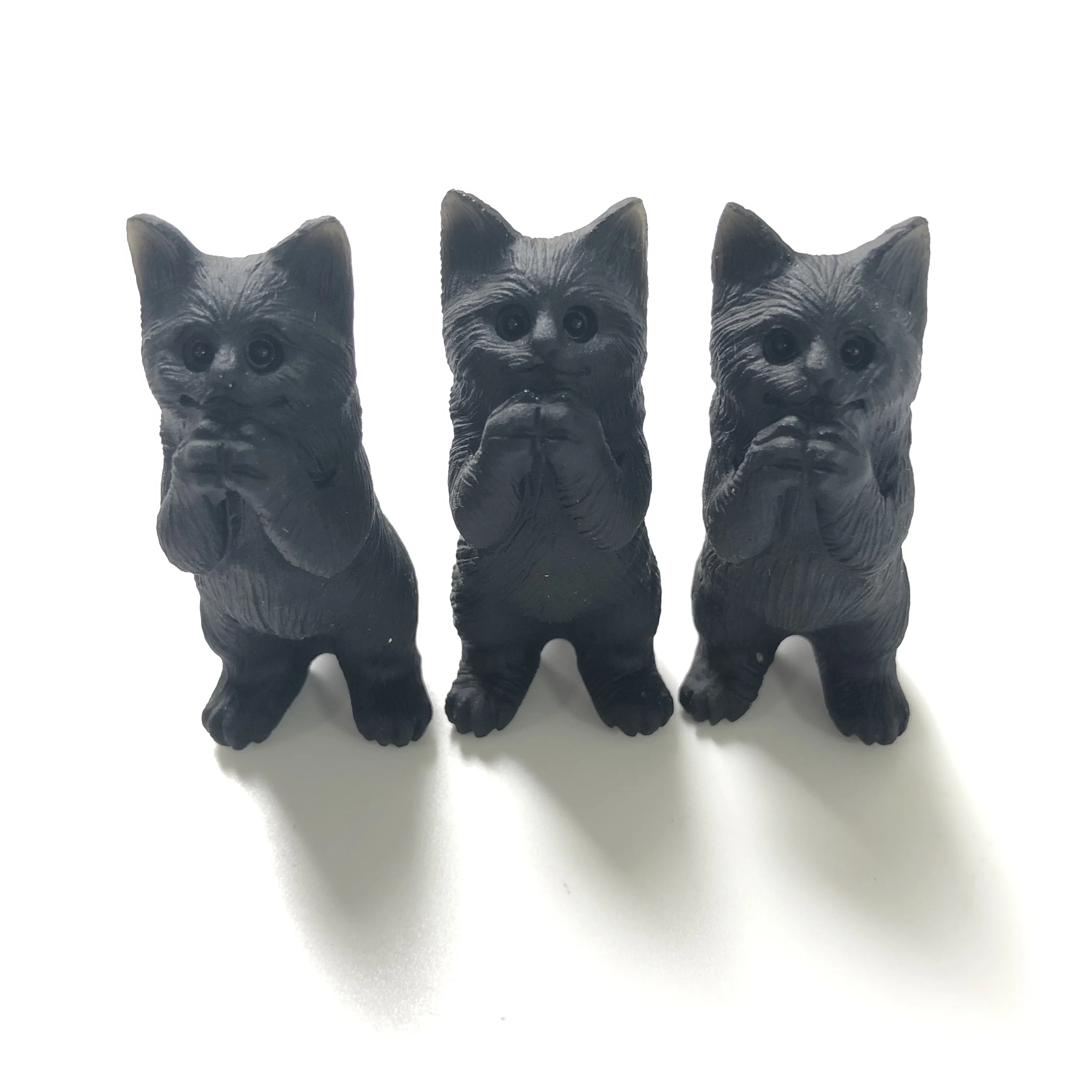

Natural Crystal Obsidion Cat Hand Made Cute Animal For Gift Or Decoration FYY
