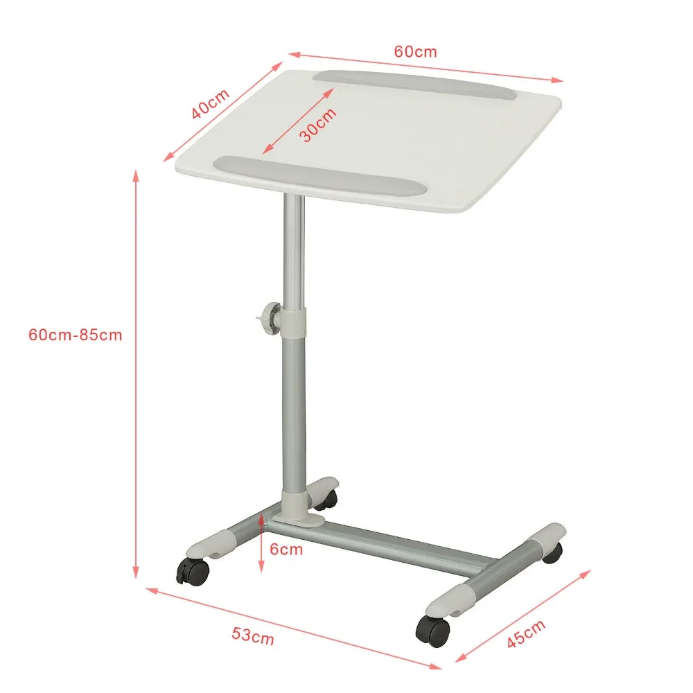 SoBuy Height Adjustable Home Nursing Table Bed Sofa Side Table Laptop desk office Furniture FBT07N2-W